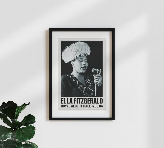 Ella Fitzgerald Royal Albert Hall, United Kingdom – wall art by Vintage Collection as Poster or Acrylic Glass Print