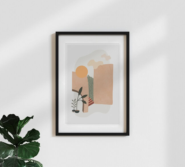 Wandbild 'Tropicaal Villa 14' – Kunst von Amini 54 als Poster oder Acrylglasbild