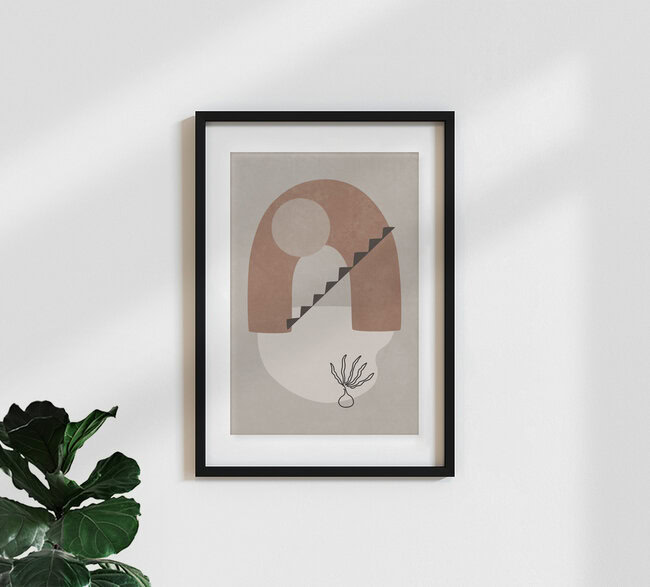 'Terracotta arch and stone stairs.' – Wall Art by Amini 54 as Poster or Acrylic Glass Print