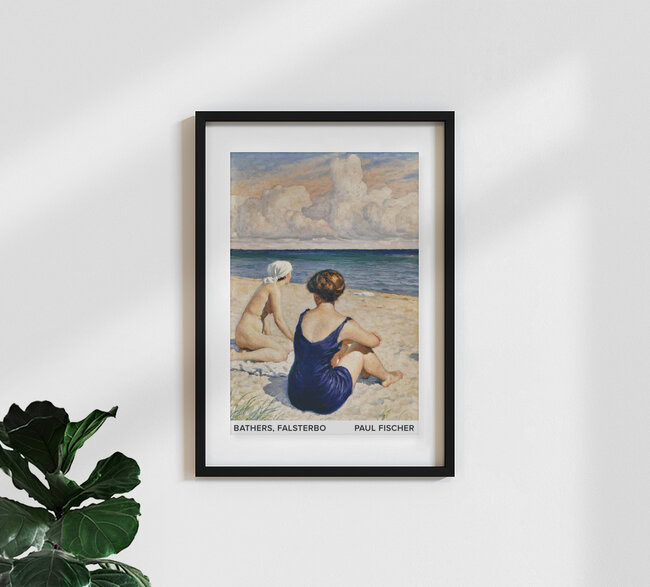 Wandbild 'Paul Fischer: Badegäste am Strand, Falsterbo' – Kunst von Art Classics als Poster oder Acrylglasbild