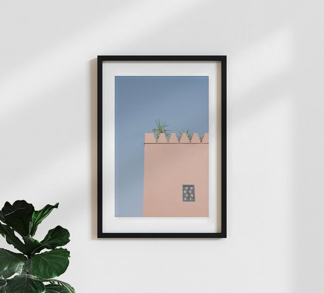 Window, Wall, Plant, Marokko – Fotokunst von Photolovers . als Poster oder Acrylglasbild