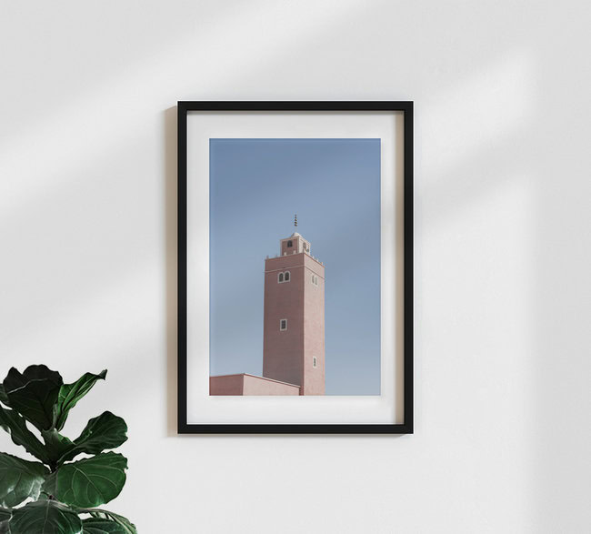Minaret and a mosque in Morocco, Morocco – wall art by Photolovers . as Poster or Acrylic Glass Print