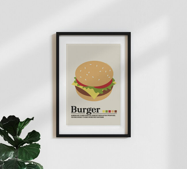 Wandbild 'Burger' – Kunst von Jonas Loose als Poster oder Acrylglasbild