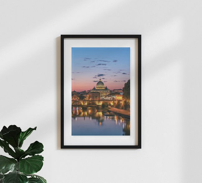 Sonnenuntergang über Rom, Italien – Fotokunst von Achim Thomae als Poster oder Acrylglasbild