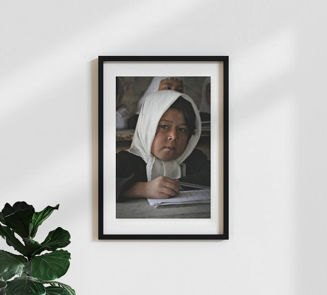 Girl at School, Afghanistan – wall art by Rada Akbar as Poster or Acrylic Glass Print