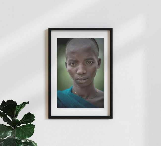 Suri warrior, Ethiopia – wall art by Miro May as Poster or Acrylic Glass Print