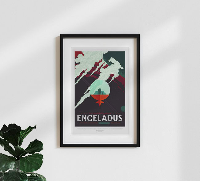 'Enceladus, the home of cold faithful' – Wall Art by Nasa Visions as Poster or Acrylic Glass Print