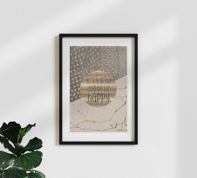 'GRAPHIC ART It is a good day to be happy' – Wall Art by Melanie Viola as Poster or Acrylic Glass Print