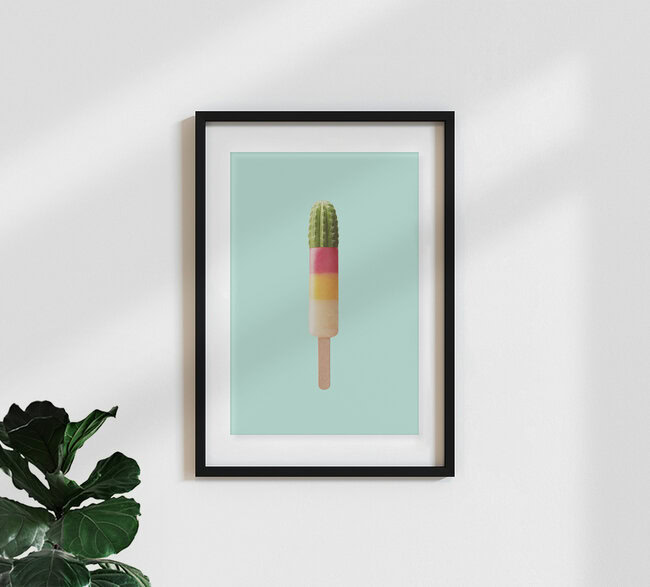 Wandbild 'Kaktus Eis' – Kunst von Jonas Loose als Poster oder Acrylglasbild