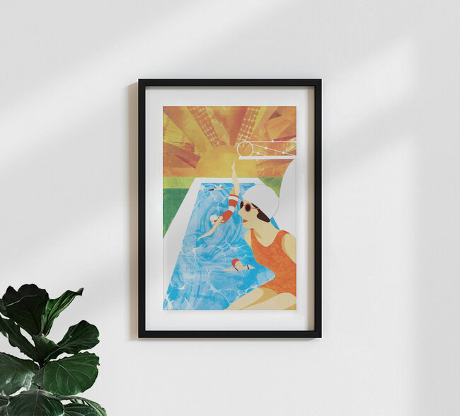 Wandbild 'Deco Swimmers' – Kunst von Katherine Blower als Poster oder Acrylglasbild
