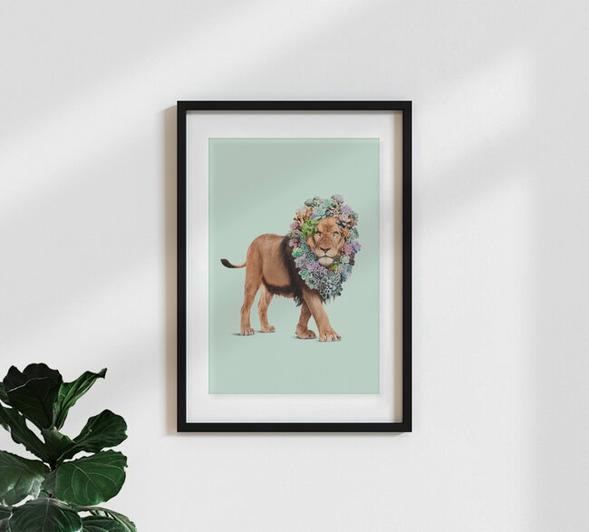 'Succulent Lion' – Wall Art by Jonas Loose as Poster or Acrylic Glass Print