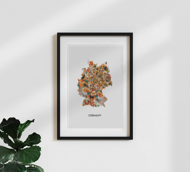 'Map of Germany' – Wall Art by Karl Johansson as Poster or Acrylic Glass Print