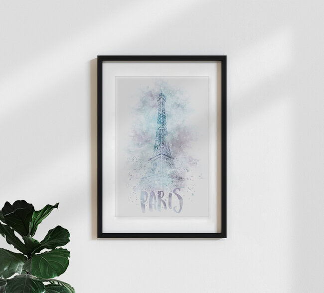 Modern Art EIFFEL TOWER | Watercolor, France – wall art by Melanie Viola as Poster or Acrylic Glass Print