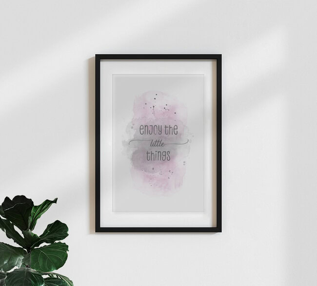 Wandbild 'Enjoy the little things | Aquarell rosa' – Kunst von Melanie Viola als Poster oder Acrylglasbild