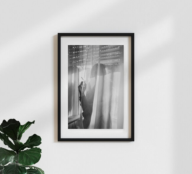 Smoking at the window, Germany – wall art by Liva Voigt as Poster or Acrylic Glass Print