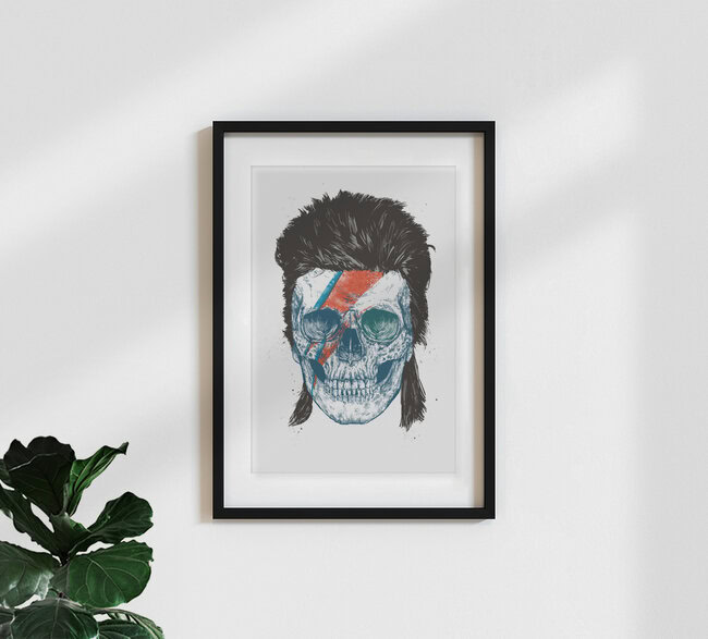 Wandbild 'Bowie's skull' – Kunst von Balazs Solti als Poster oder Acrylglasbild