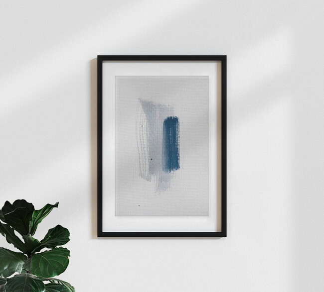 Wandbild 'Aquarelle Meets Pencil - Mint Blue' – Kunst von Studio Na.hili als Poster oder Acrylglasbild