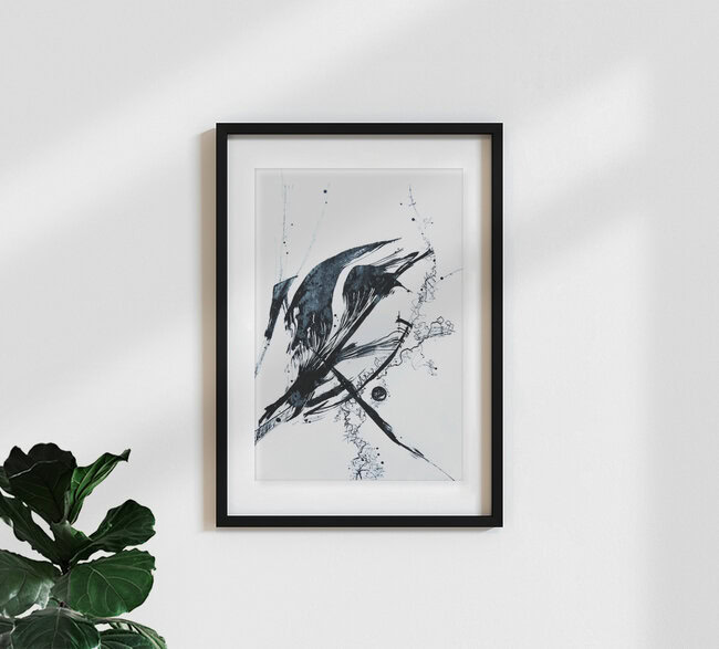 'Ink Meets Paper - Black' – Wall Art by Studio Na.hili as Poster or Acrylic Glass Print