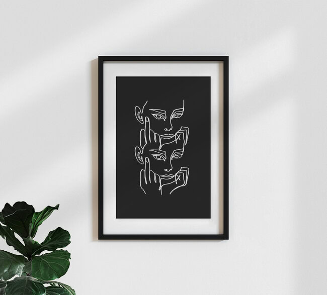 Wandbild 'Moody BW' – Kunst von Julia Hariri als Poster oder Acrylglasbild