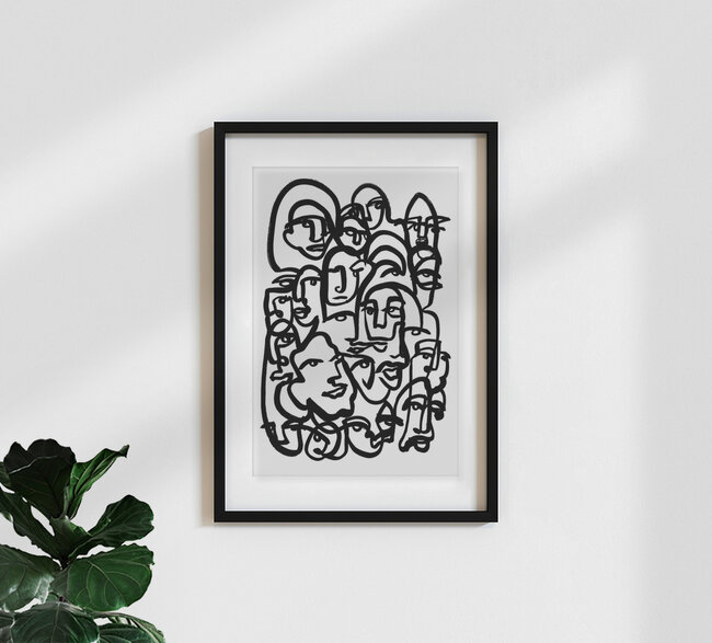 Wandbild 'Face Merge' – Kunst von Julia Hariri als Poster oder Acrylglasbild