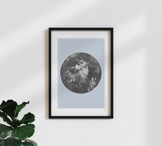 'Mercury Blue' – Wall Art by Julia Hariri as Poster or Acrylic Glass Print