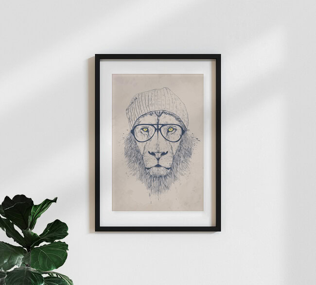 Wandbild 'Cool lion' – Kunst von Balazs Solti als Poster oder Acrylglasbild
