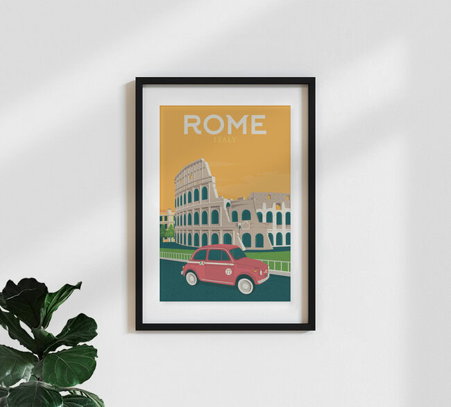 Kolloseum Rom Vintage Travel Wandbild, Italien – Fotokunst von François Beutier als Poster oder Acrylglasbild