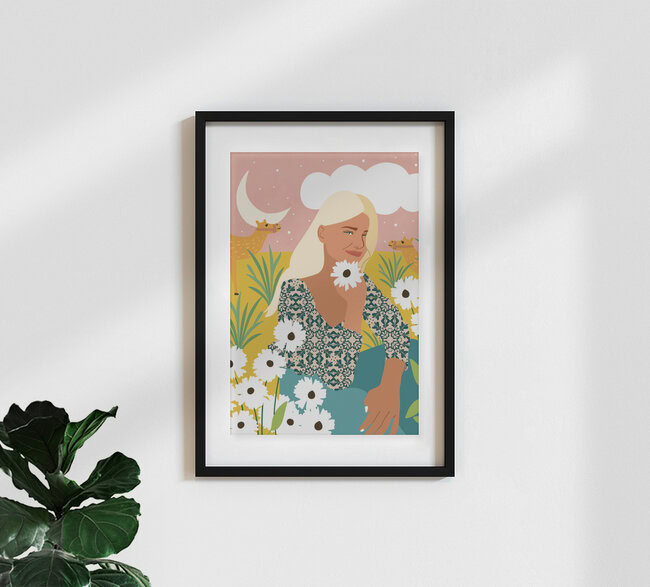 'Patience & Humor Are The Two Camels That Can Take You Through Any Desert' – Wall Art by Uma Gokhale as Poster or Acrylic Glass Print