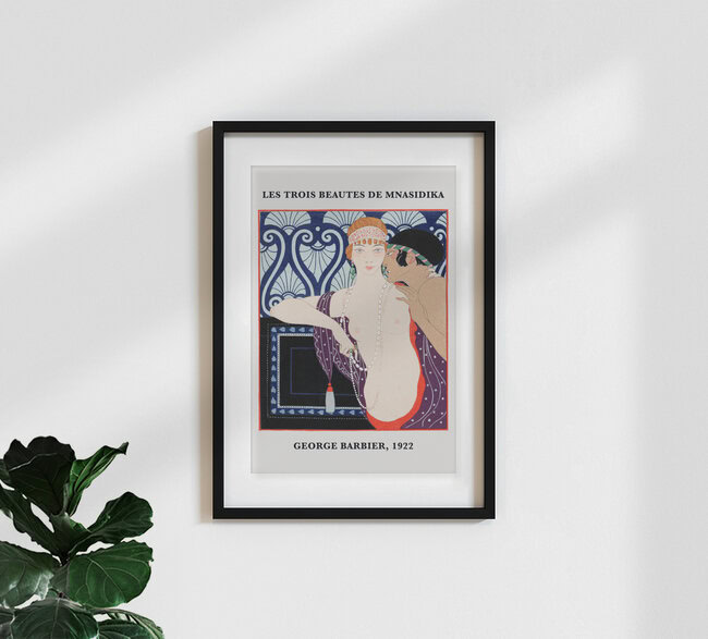 Wandbild 'Les Trois Beautes de Mnasidika von George Barbier' – Kunst von Art Classics als Poster oder Acrylglasbild