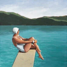 Wandbild 'Frau am See' – Kunst von Sarah Morrissette als Poster oder Acrylglasbild
