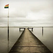 Wooden pier to the North Sea, Germany – wall art by Manuela Deigert as Poster or Acrylic Glass Print