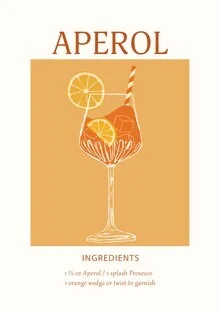 'Aperol Spritz Design' – Wall Art by Typo Art as Poster or Acrylic Glass Print