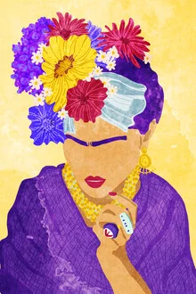 Wandbild 'Frida and Flowers' – Kunst von Raissa Oltmanns als Poster oder Acrylglasbild