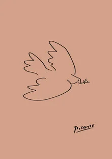 Picasso Dove 2 Line Drawing – Terracotta, Germany – wall art by Art Classics as Poster or Acrylic Glass Print