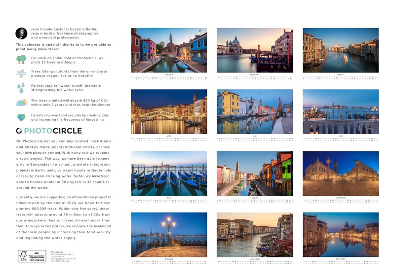Venice Wall Calendar 2026