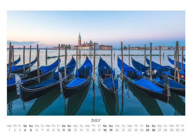 Venice Wall Calendar 2026