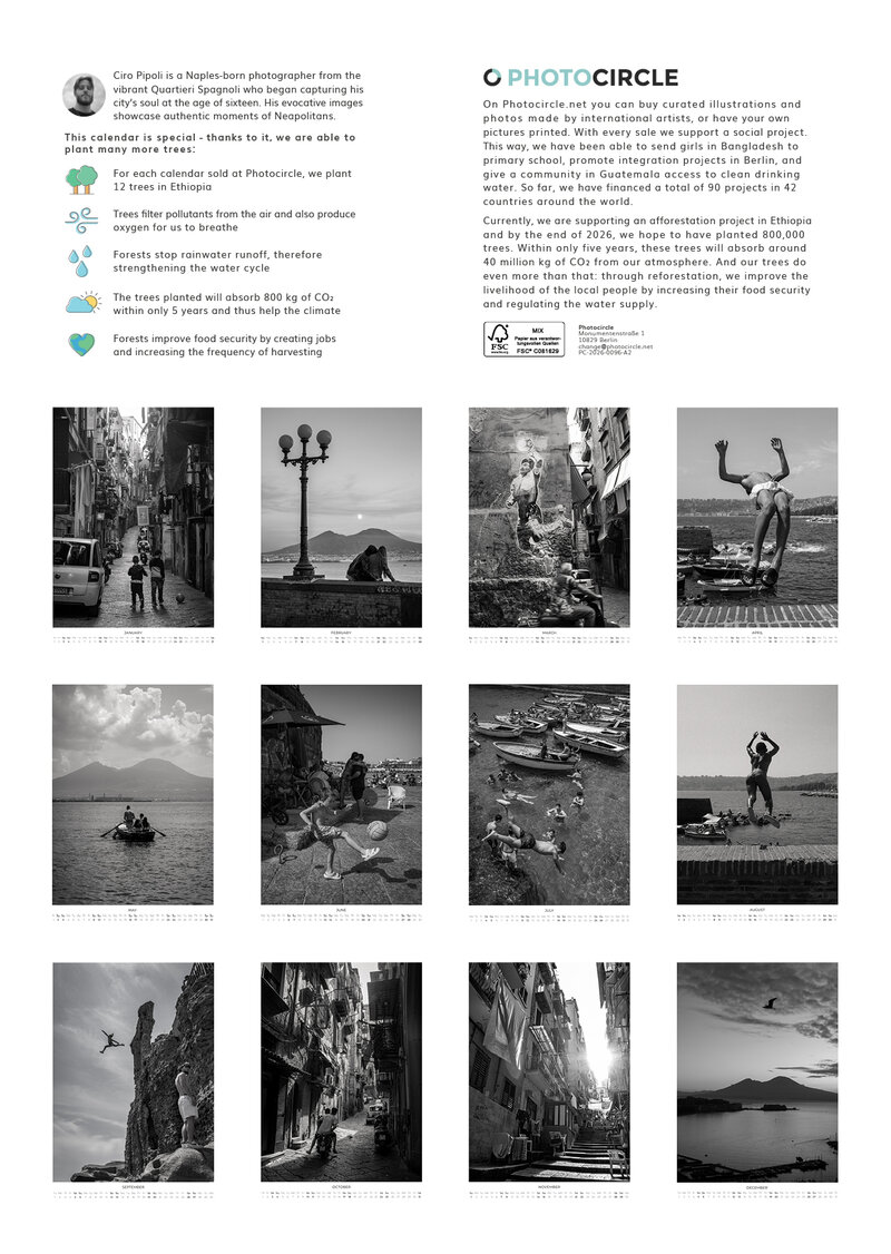 Napoli in Black and White by Ciro Pipoli– Neapel Schwarz-Weiß Kalender 2026