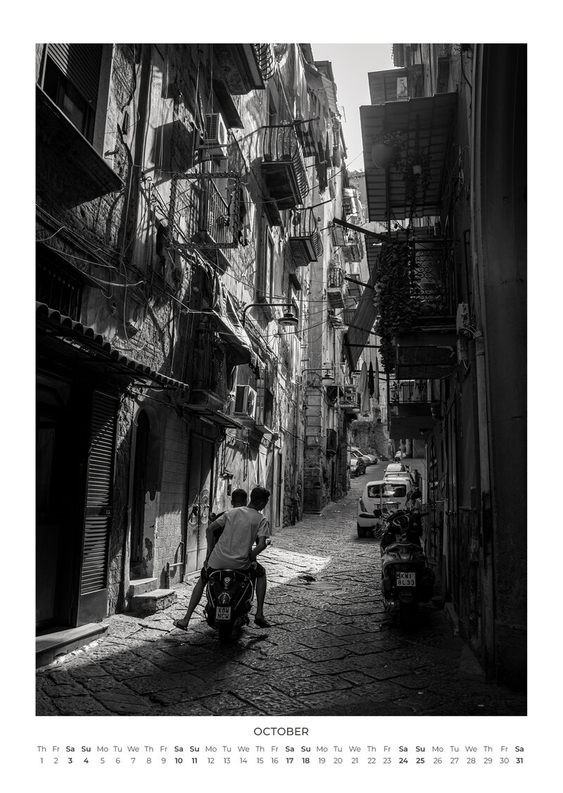 Napoli in Black and White by Ciro Pipoli– Neapel Schwarz-Weiß Kalender 2026