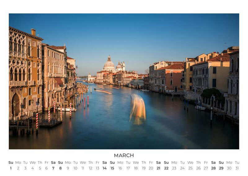 Venice Wall Calendar 2026