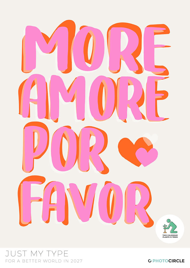 More Amore Por Favor 2027 Wall Calendar
