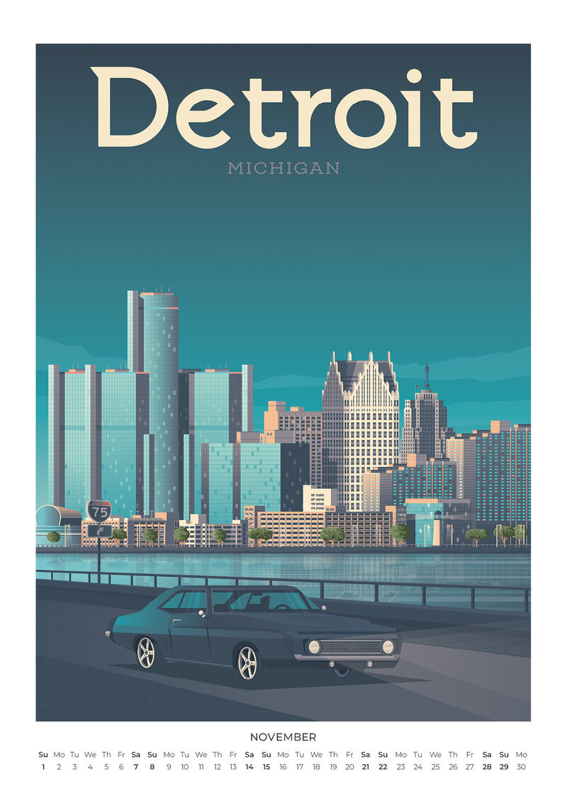 2026 Urban America Vintage Design Calendar