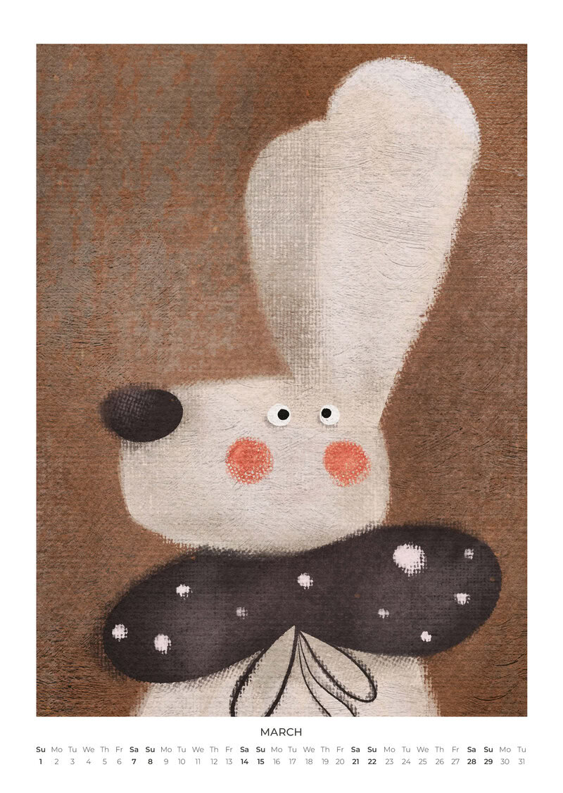 2026 Adorable Animals Kids Calendar
