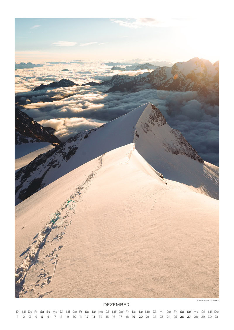 Die Alpen – von West bis Ost Wandkalender 2026