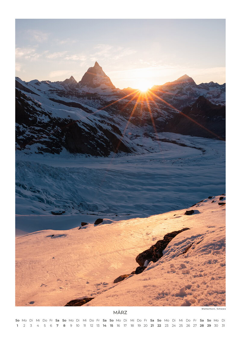 Die Alpen – von West bis Ost Wandkalender 2026