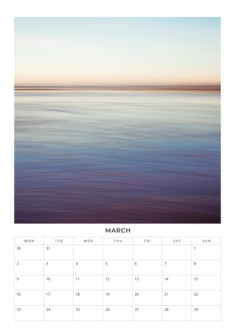 2026 Colours of the Sea Calendar & Organizer