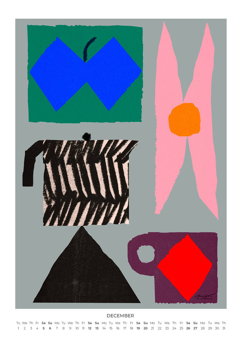 2026 Café & Couleurs Calendar for the Kitchen