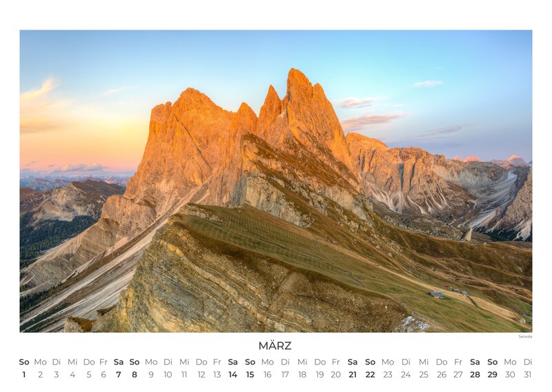 Dolomites 2026 Wall Calendar