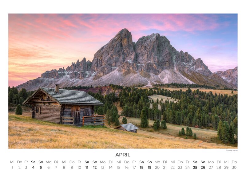 Dolomites 2026 Wall Calendar