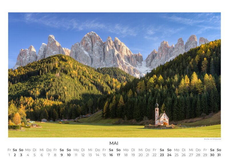 Dolomites 2026 Wall Calendar