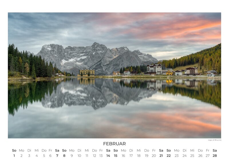 Dolomites 2026 Wall Calendar